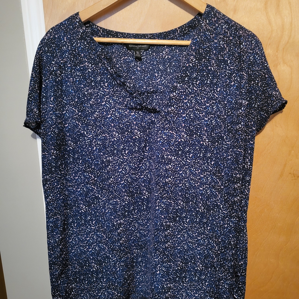 Blue Patterned Women's Top - Picture 4 of 6